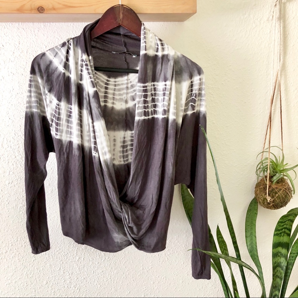Chatoyant tie dye wrap top